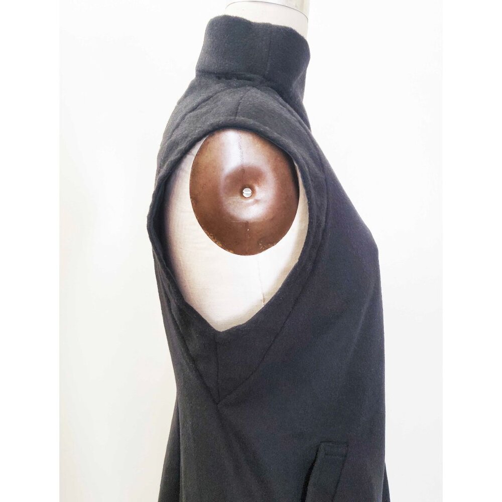 HARPUTS OWN Women's Black Asymmetrical COUTURE SQUARE Wool VEST Sleeveless Coat - Picture 9 of 14
